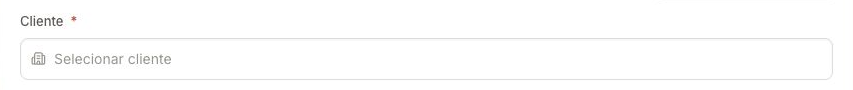 Client selection in the new work order form.